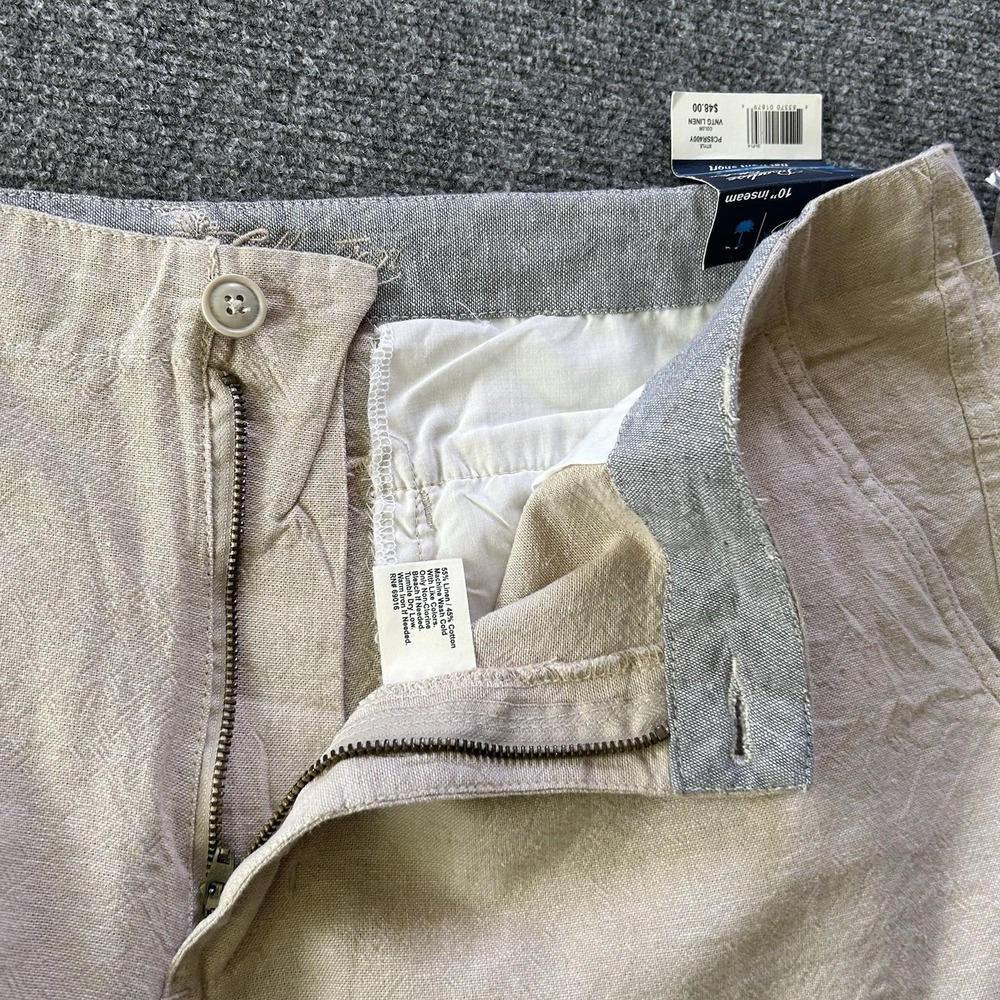 Paradise Collection Shorts Mens 42 Cream Linen Blend Beach Resort Wear 10 Inch - Picture 8 of 8